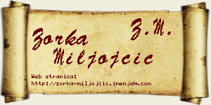 Zorka Miljojčić vizit kartica